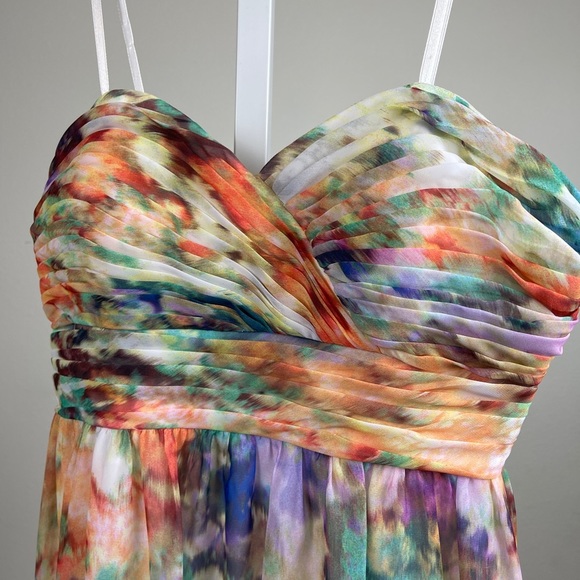 𝅺Aqua strapless watercolor formal homecoming or ball gown - Picture 2 of 6